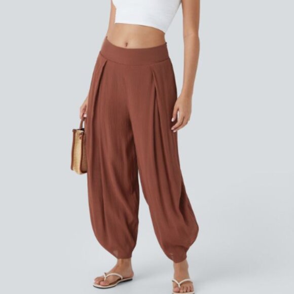 HALARA Pants - HALARA High Waisted Back Elastic Side Pocket Barrel Leg Casual Joggers